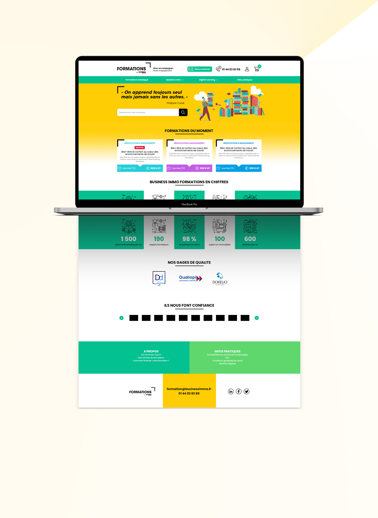 Design du site web de business immo formation