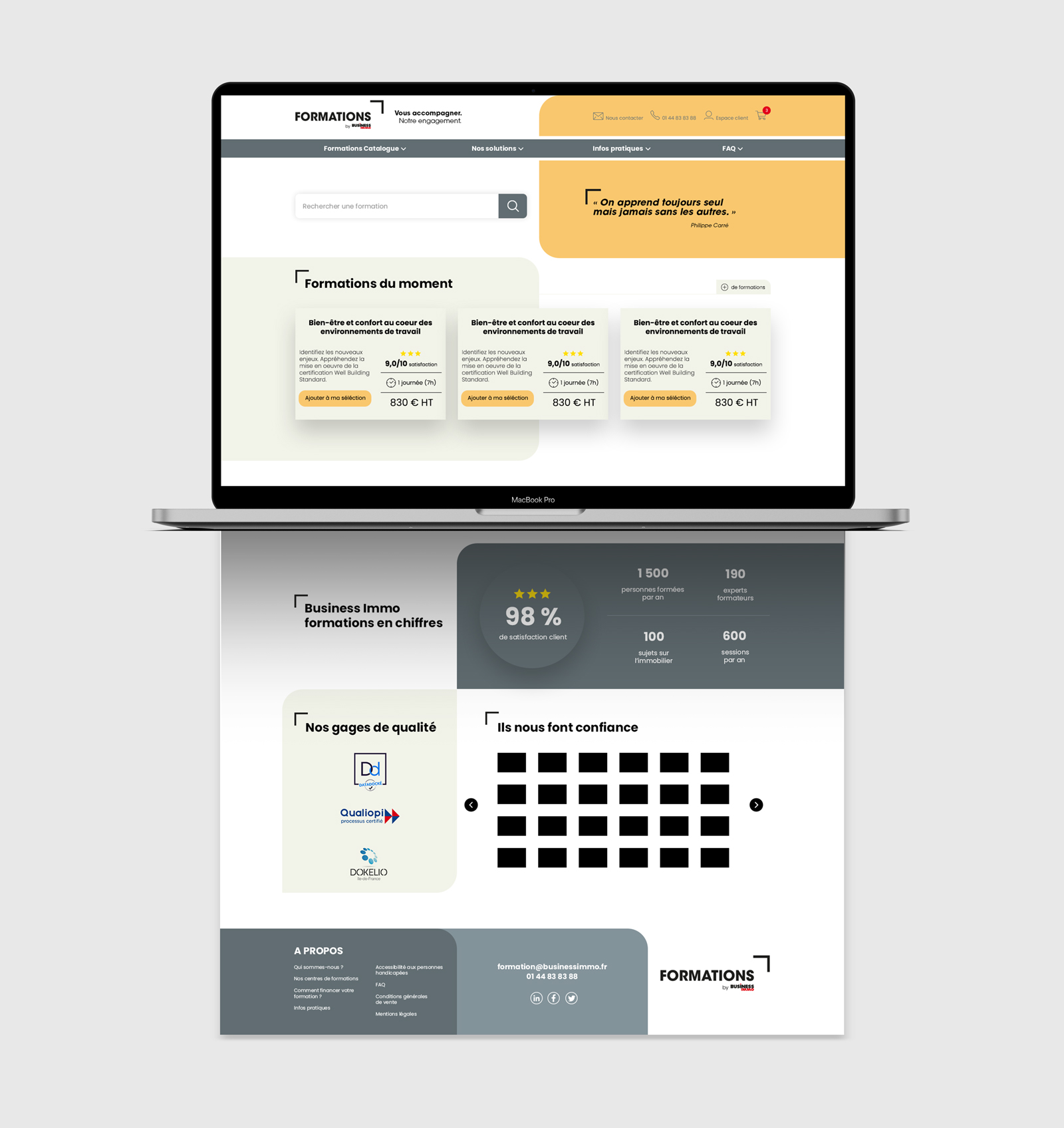 Design du site web de business immo formation